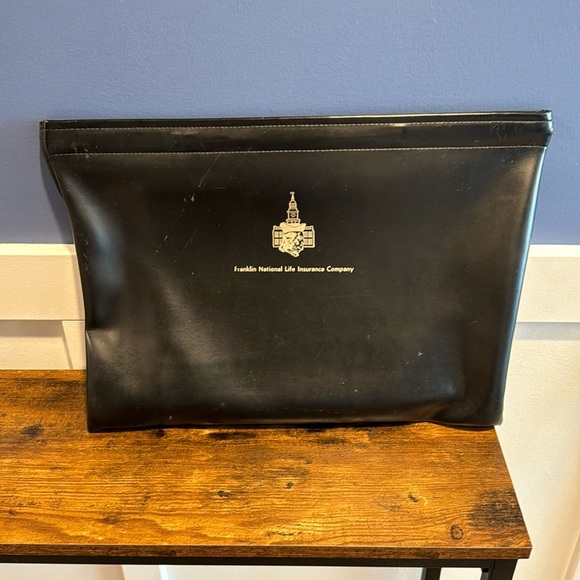 vintage Other - Vintage Large black Vinyl Document Bag Franklin national life insurance company